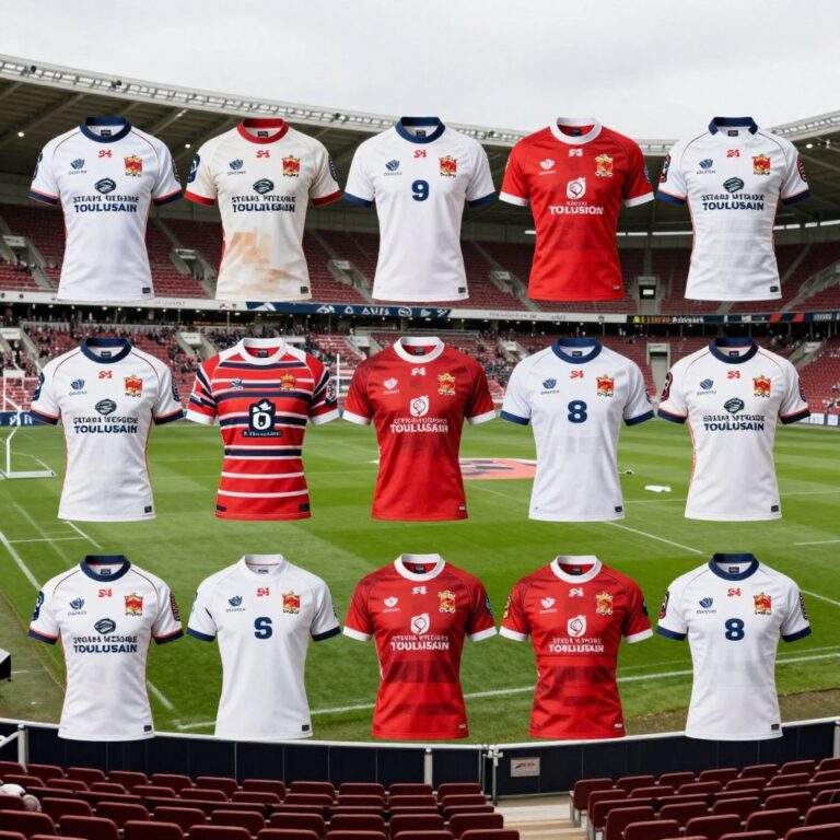 Collection maillots historiques du Stade Toulousain