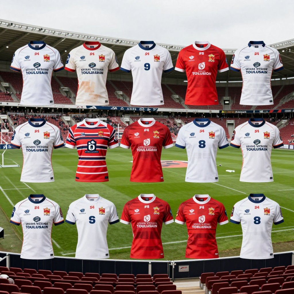 Collection maillots historiques du Stade Toulousain